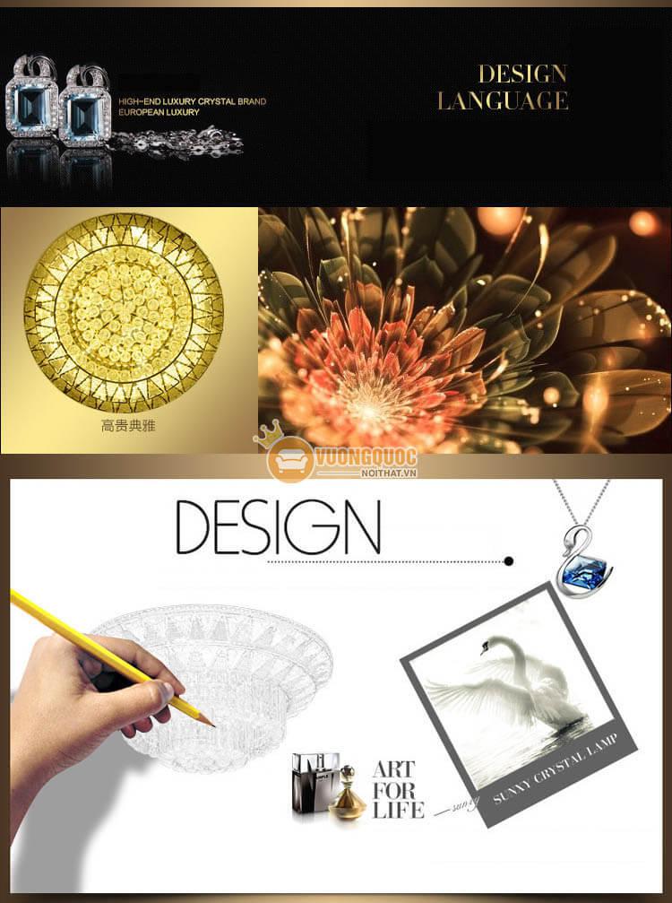 Đèn ốp trần pha lê kiểu dáng độc đáo CM281-2